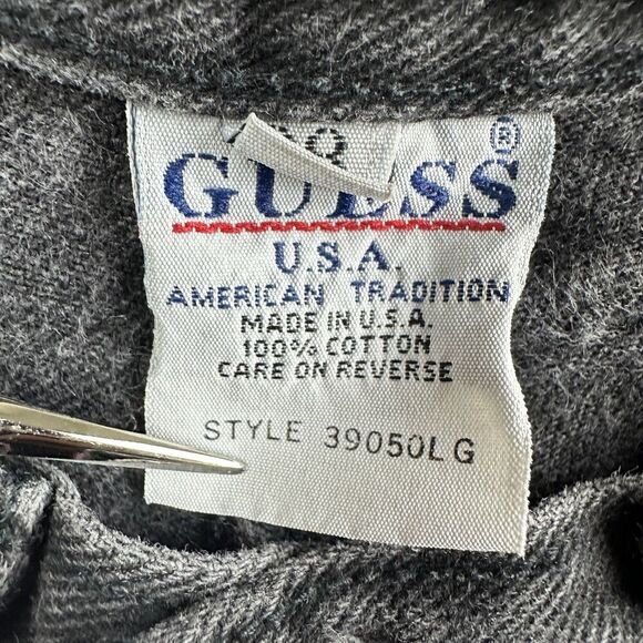 VTG Guess Jeans Womens 28 Long Faded Black Gray Tapered Logo USA Made Y2K 90s - Picture 5 of 16